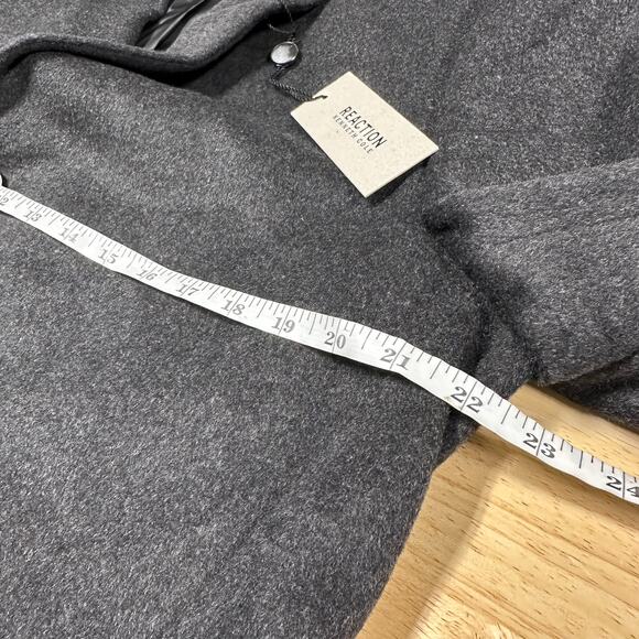 Kenneth Cole Reaction NWT Men's Raburn Wool Blend Top Coat Size 40L Dark Gray - Picture 8 of 11